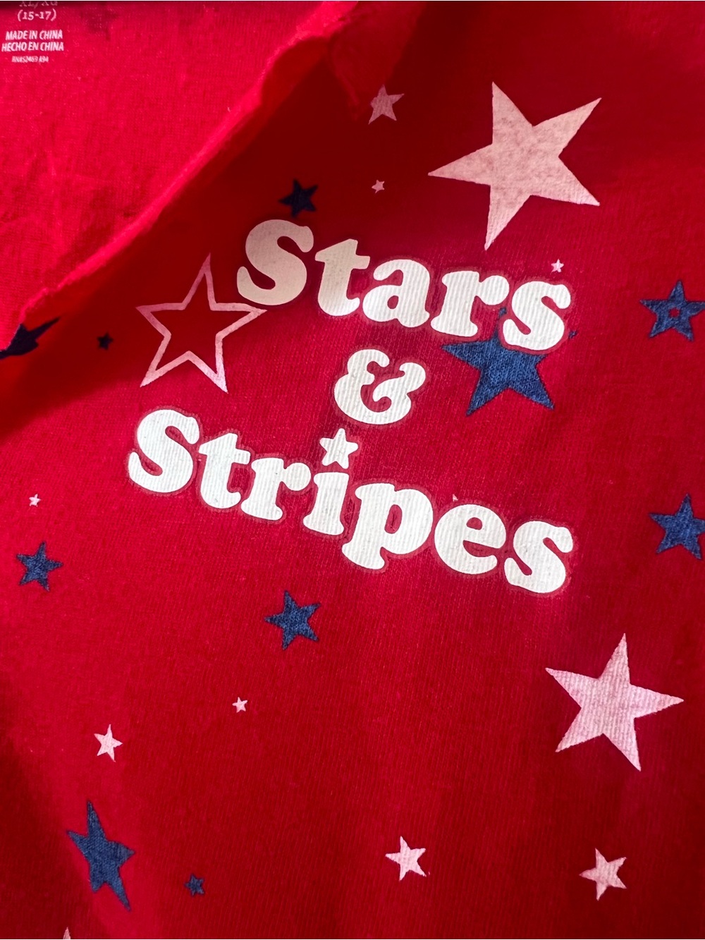 Celebrate Patriotic Red "Stars & Stripes" Graphic Lightweight Tank Top NWOT XL